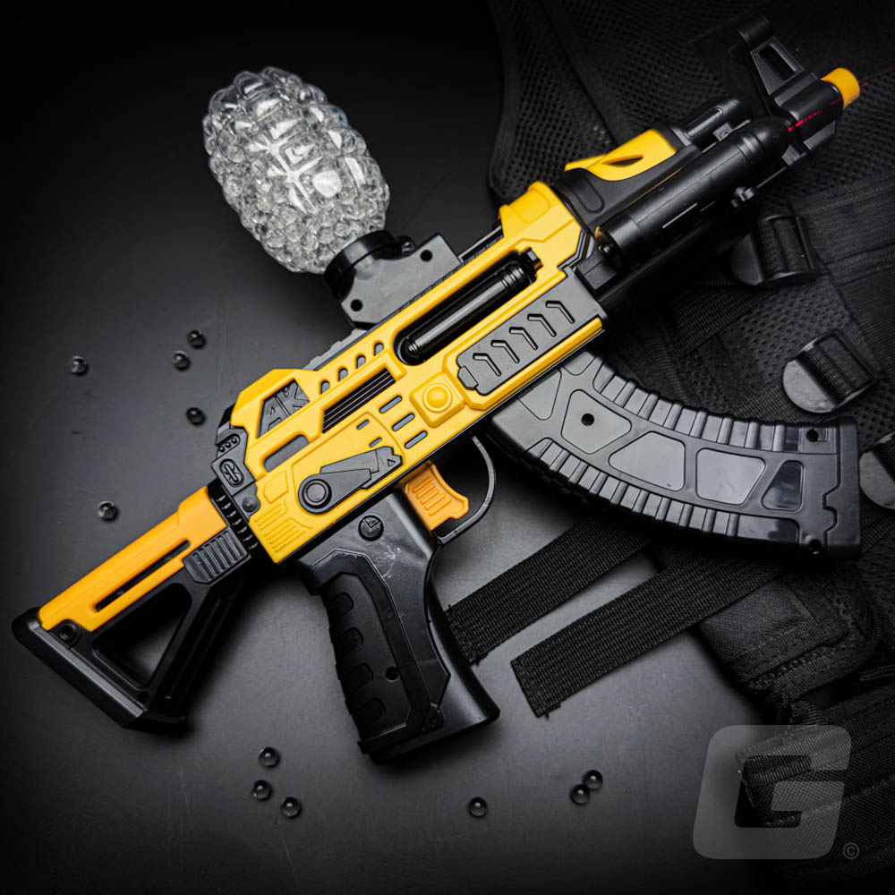 AKM Gel Blaster - Yellow (includes 10,000 Gel Balls) | GelWeapons.co.uk